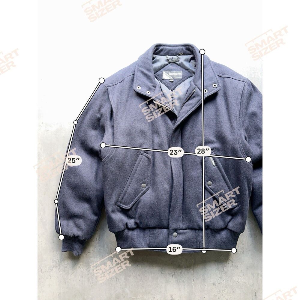 Vintage Members Only Mens Wool Bomber Jacket Sz 40 Medium Navy Blue Quilted 90s - Picture 6 of 14